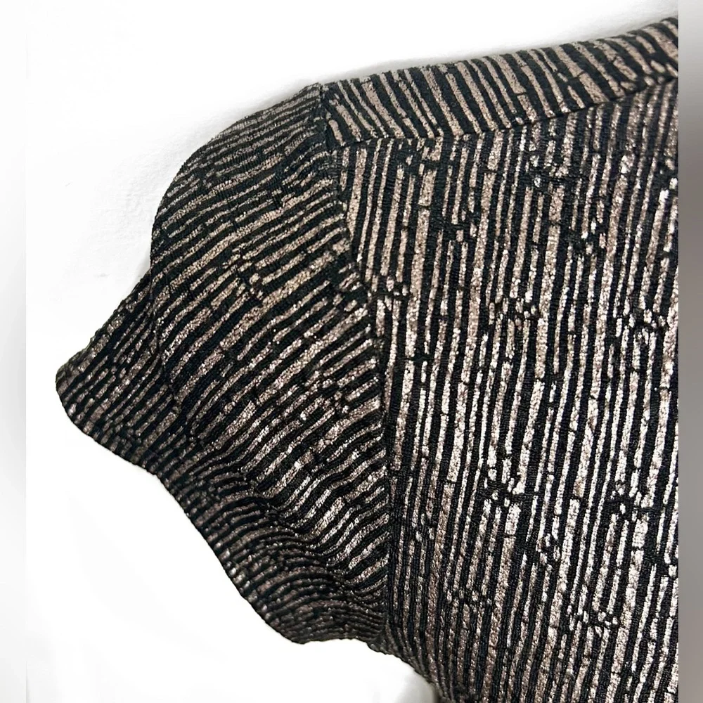 Gorgeous Stella Luce Metallic Ribbed Cap-Sleeve Midi Dress *NWOT - Picture 13 of 14